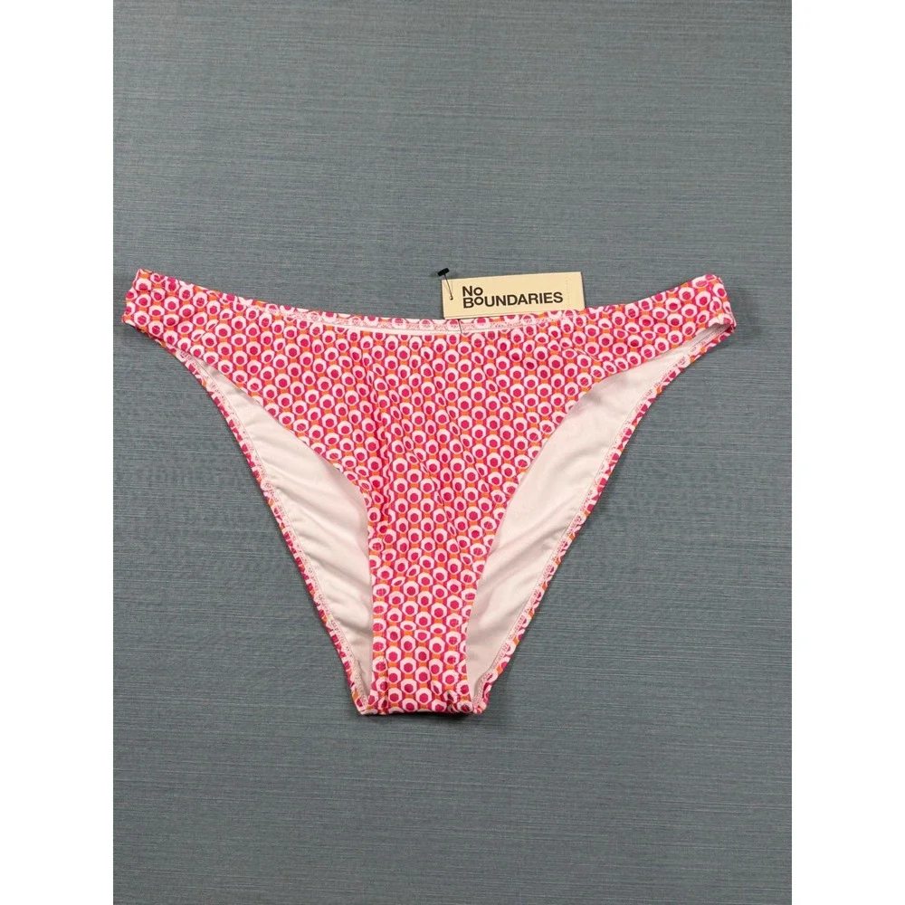 No‎ Boundaries Pink Geometric Bikini Set XL 16-18 Extra Cheeky High Leg NWT